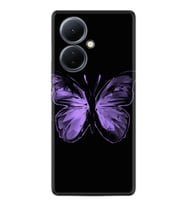 Vivo V29 Lite Kılıf Resimli Desenli Silikon Platinium Series Black Butterfly 1879