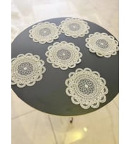 6'lı Dantel Kahve Sunumluğu 15x15 cm Asorti Desenli Bardak Altlığı Türk Kahvesi Fincan Sunum Seti