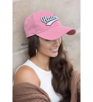 Premium Hawaii Nakışlı Pamuk Şapka  Trucker Kep (Pembe)