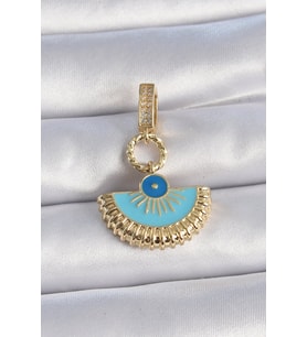 Pirinç Gold Renk Nazar Boncuklu Ajda Charm - TJ-BC1010