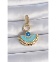 Pirinç Gold Renk Nazar Boncuklu Ajda Charm - TJ-BC1010