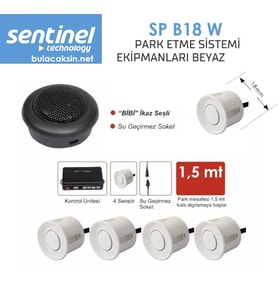 Sentinel Park Sensörü Ses İkazlı 18mm Beyaz
