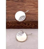 TASARIM HİTİT MOTİFLİ ÇEKİÇ DÖVME GÜMÜŞ KÜPE 1563