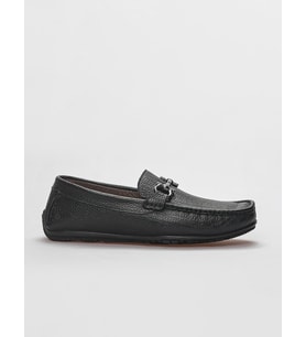 Hakiki Deri Siyah Tokalı Erkek Loafer