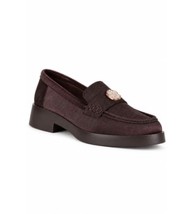 STATO Melina Metal Aksesuarlı Kadın Loafer - Acı Kahve Kadife