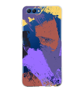 Huawei Honor View 20 Uyumlu Kapak Brush Stroke Tasarımlı Şeffaf Silikon Kılıf