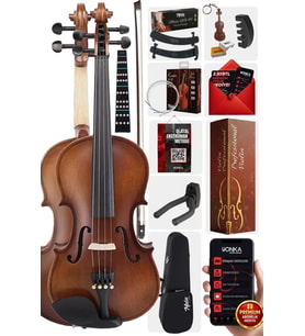 Midex LMA-644-PAK Profesyonel Keman 4/4 Tam Boy (Yastık Susturucu Yedek Tel Çanta Yay Reçine Metod)