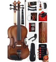 Midex LMA-644-PAK Profesyonel Keman 4/4 Tam Boy (Yastık Susturucu Yedek Tel Çanta Yay Reçine Metod)
