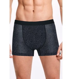 Erkek Şal Desen Modal Boxer (Siyah)