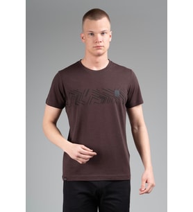 Maraton Regular Erkek Bisiklet Yaka Koyukahve- T-shirt