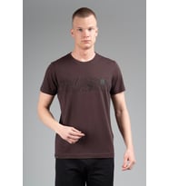 Maraton Regular Erkek Bisiklet Yaka Koyukahve- T-shirt