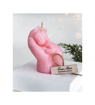 Dekoratif Pembe Kokulu Şans Melek Anne Ve Çocuk Mumu (Çok Renkli)