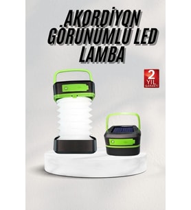 Katlanabilir Kamp Lambası Akordiyon Lamba Şarjlı 3 Kademeli Solar