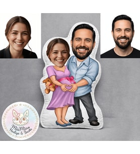 Kişiye Özel Hamile Çift Şekilli Maskot Yastık