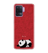 Oppo Reno 5 Lite Kılıf Resimli Desenlim Silikon Platinium Series Sleeping Panda 1810