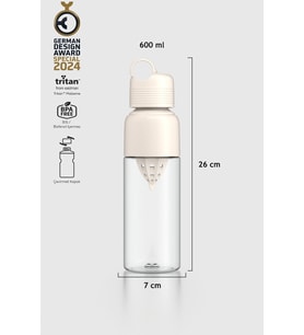 Renga Moon 600 ml Tritan Sıkacaklı Detoks Matara 911028 Bej