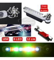 Araç Oto Rüzgar Enerjili Kablosuz 8 Ledli Gündüz Farı Araba Elektriksiz Gündüz Ledi Lamba Renkli RGB