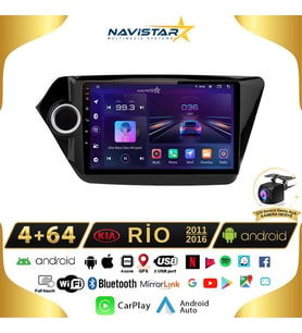 Kia Rio 2011-2016 Model 4+64 GB Android 13 Kablosuz Carplay Navigasyon Multimedya Sistemi