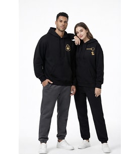 Sevgili Kombini Kilit Anahtar Baskılı Oversize Hoodie Seti Çift Hoodie 14 Şubat Sevgililer Günü Özel (Siyah)