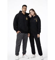 Sevgili Kombini Kilit Anahtar Baskılı Oversize Hoodie Seti Çift Hoodie 14 Şubat Sevgililer Günü Özel (Siyah)
