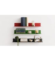 Paslanmaz Çelik Duvar Rafı– Dekoratif Metal Raf – Modern Tasarım - 30 x 16 - Kırmızı