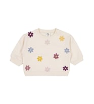 Civil Baby Çiçek Baskı ve Nakışlı 6-18 Ay Sweatshirt - Bej
