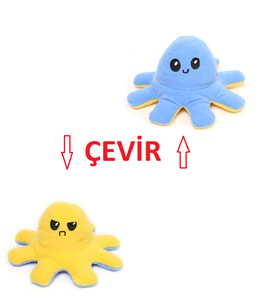 Mod Değiştiren Ahtapot Polar Sarı-Mavi 18 cm (Çok Renkli)