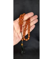 ÇUBUK KEHRİBAR TESBİH KAHVERENGİ RENK KAPSÜL KESİM T-443 (Çok Renkli)