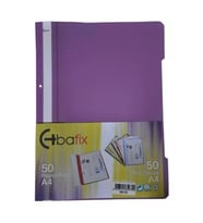 Bafix Telli A4 için Plastik Dosya 50'li - Mor (50 Li Paket)