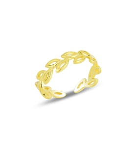 Gümüş altın yaldızlı  ayarlamalı sarmaşık yüzük SGTL11814GOLD (Rose)