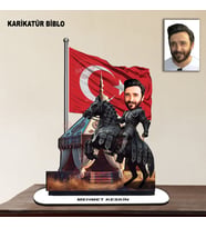 Osmanlı Savaşçısı Karikatür Biblo - Detaylı Zırhlı At Figürü