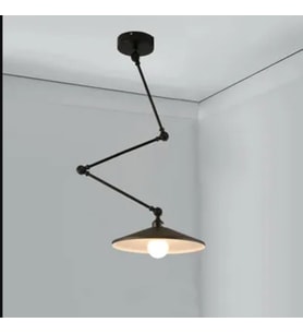 RİOLİGHT MODERN SİYAH DÖRT MAFSALLI AKROBAT METAL MASA ÜSTÜ SARKIT AVİZE ŞAPKA ÇAPI:38CM
