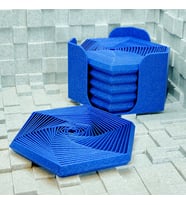 3D Baskı Super Fidget Coaster Seti - Altıgen Desenli Bardak Altlığı ve Tutucu-Mavi