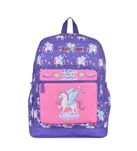 Elatae Çok Gözlü Su Geçirmez Nano Kumaş Unicorn Desenli İlkokul Çantası L5117 (Mor)