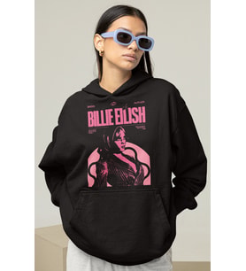 Tasarım Billie Eilish Baskılı Unisex Oversize Şarkıcı Hoodie