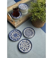 6'lı Mozaik Blue Çay Tabağı Seti, 10cm, Şık ve Dayanıklı Seramik Tasarım