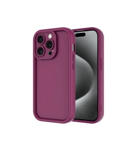 Apple iPhone 15 Pro Max Uyumlu Kılıf Kamera Korumalı Zore Ananas Kapak (Mürdüm)