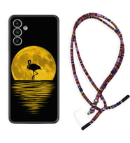 Samsung A23 A31 A32 A50 A51 A52 A53 A70 Kılıf Boyun Asklı Rasta Silikon Ay ve Flamingo 1775