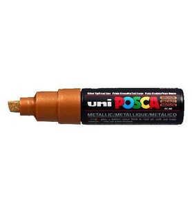 Uni Posca PC-8K Boyama Markörü 8 mm Kesik Uç METALİK BRONZ 