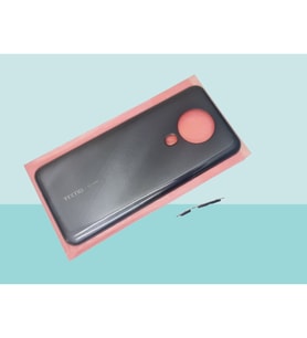 Tkgz - Tecno Spark 6 (KE7) FULL KASA Arka Kapak Batarya Kapağı - SİYAH