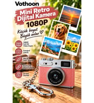 Mini Retro Dijital Kamera 1080p Full Hd Fotoğraf & Video Çekimi Lcd Ekran Mini Kamera Tf Kart Destek