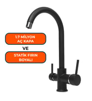 Aquames - Su Arıtma İçin Kuğu modeli Siyah 3 Yollu Musluk