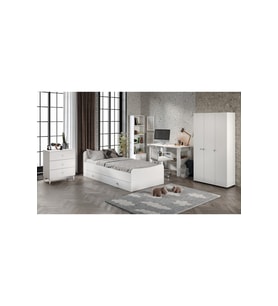Çocuk Odası Takımı, Beyaz, 5 Parça, Tamamı 1. Kalite MDF