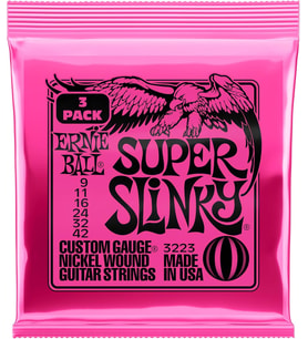 Ernie Ball Super Slinky Nickel Wound Electric Guitar Strings 3 Pack - 9-42 Gauge