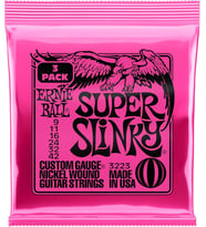Ernie Ball Super Slinky Nickel Wound Electric Guitar Strings 3 Pack - 9-42 Gauge