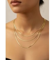 Çelik Gold 3'lü İtalyan Kolye 2mm - 25-clkk259