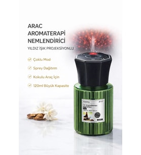 Auhma AF-07 Şarjlı Araç İçi Nemlendirici & Aromaterapi Difüzörü - Yıldız Projeksiyonlu, 120ml