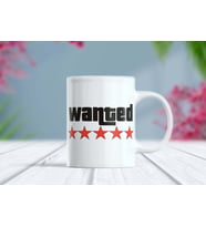 Wanted 5 Yıldız Aranıyor Temalı Gamer Kupa Bardak (Beyaz)