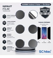SChitec GARMIN Instinct 3 Solar Uyumlu Ön Yüzey Hayalet Privacy Hidrojel Ekran Koruyucu