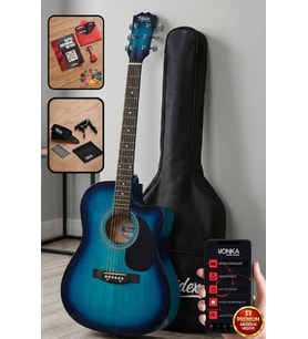 Midex RG-540BL Kaliteli Kesik Kasa Mavi 40 İnç Akustik Gitar Seti 4/4 Yetişkin